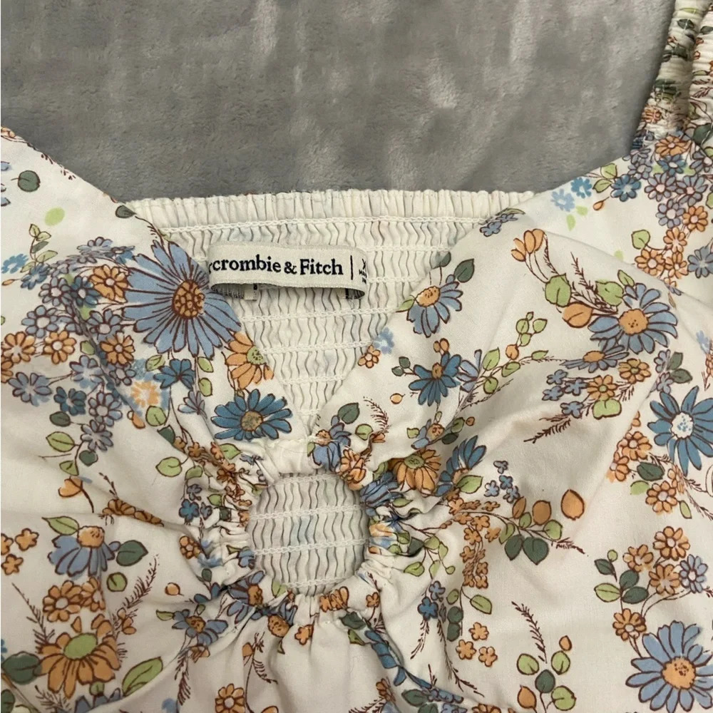 Abercrombie & Fitch Puff Sleeve Poplin O-Ring Top 21304 - Picture 7 of 9